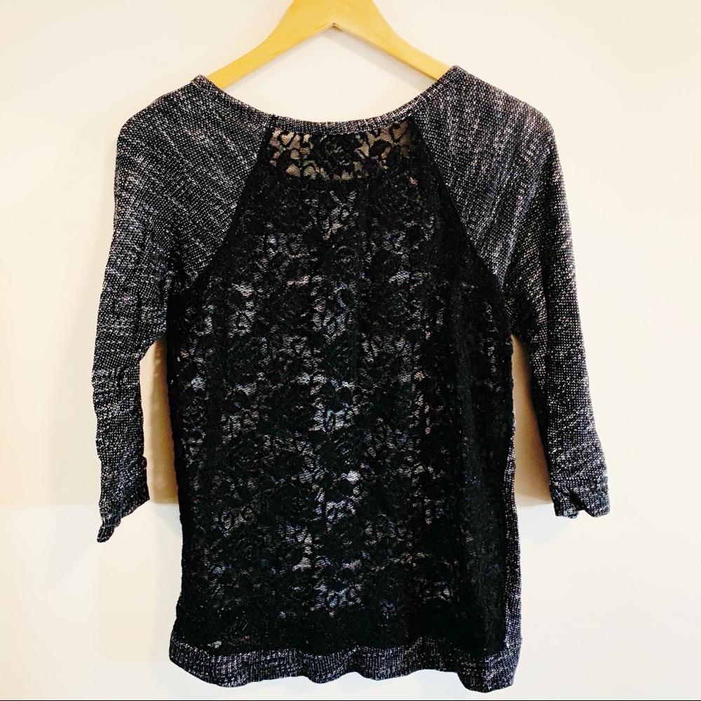⭐️3/$25 Express knit lace raglan top 3/4 sleeve M